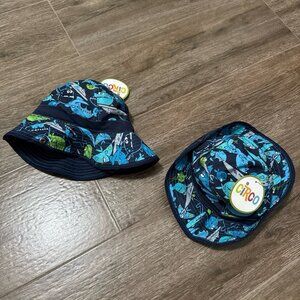 Bundle of 2 new Cisco Bucket hats blue fishing sun hat fishes for twins
